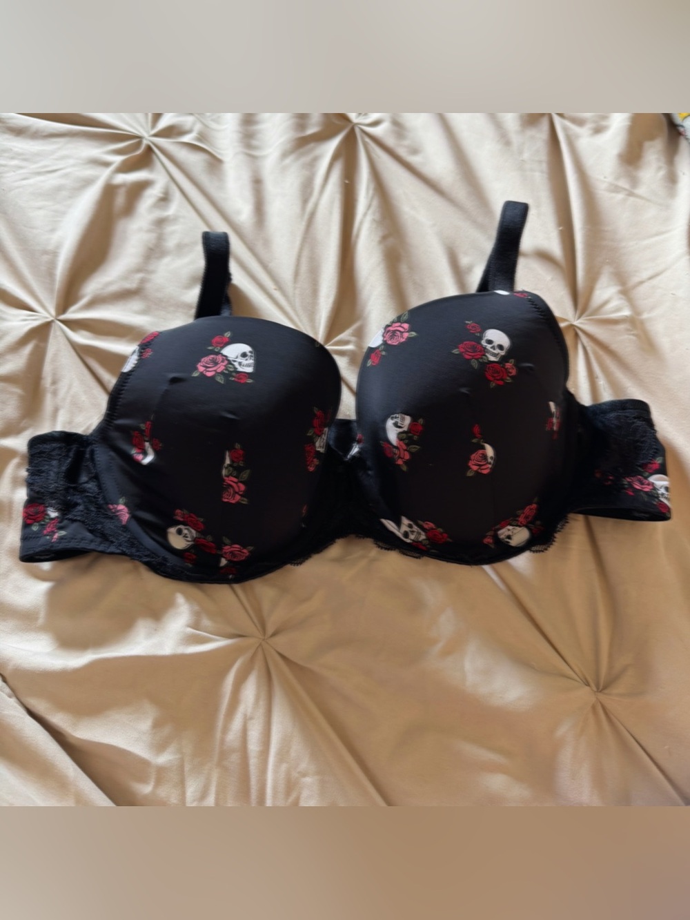 Torrid Black Skull & Rose Printed Push-Up Bra